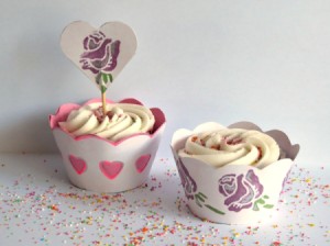 one of each decorated cupcake wrapper