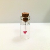 finished heart in bottle