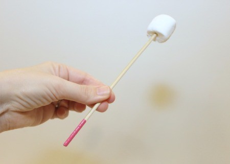 marshmallow on toasting skewer