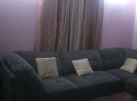 couch and curtains