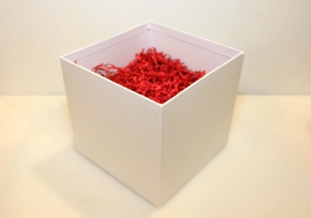 shredded paper in box