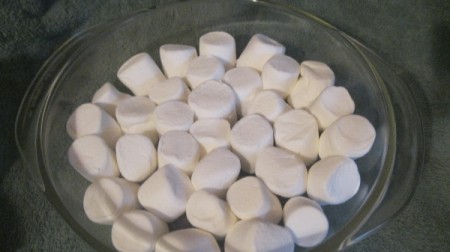 S'mores Dip - Marshmallows added to the bowl.