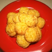 A plate of cheddar biscuits.