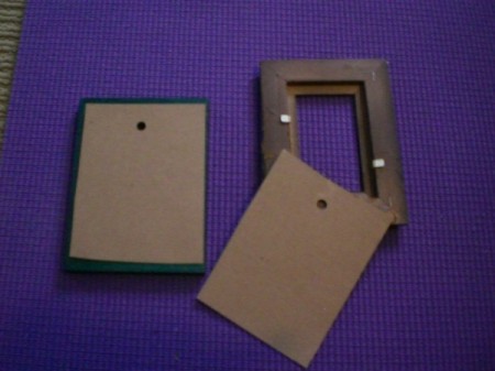 Removing the backs of frames.