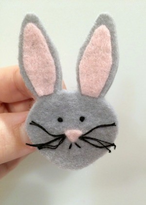 Felt Easter Bunny Pin