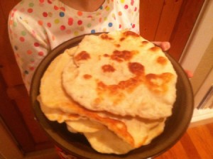 A plate of homemade flour tortillas
