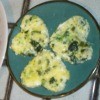 A plate of clover shaped eggs.