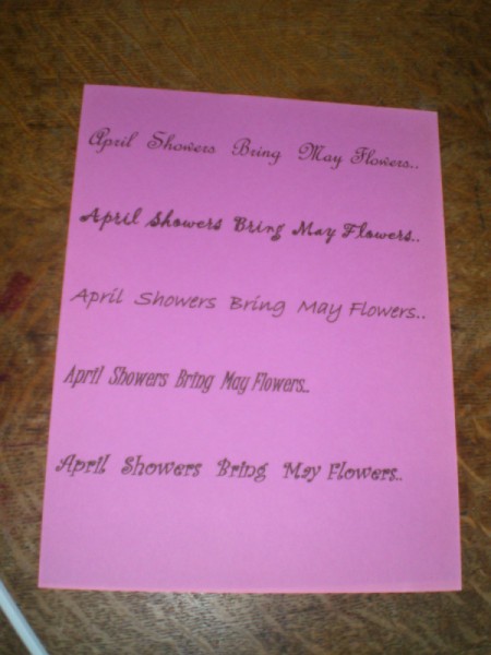 "April Showers Bring May Flowers" page