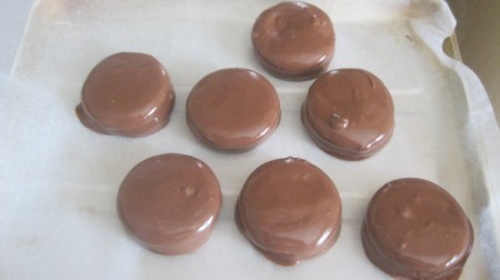 Chocolate Covered Peanut Butter Cracker Sandwiches