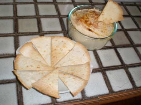 Homemade Hummus with Flavored Tortilla Chips