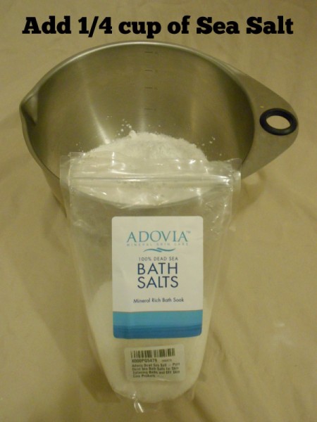 Pampering Lemon Peppermint Bath Bombs - Adding sea salt