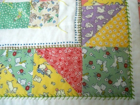 closeup of embroidery detail