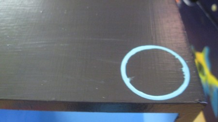 Painted Shelf with Circles Pattern