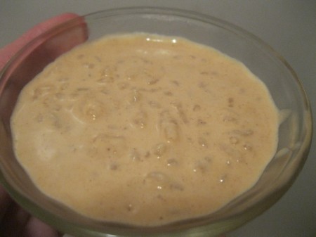 A dish of baked rice pudding