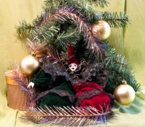 Japanese Christmas clown under the tree