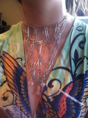 necklace on mannequin