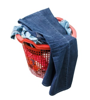 basket of dirty laundry