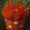 finished pin cushion with pins