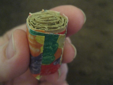 A roll of recycled cardboard.