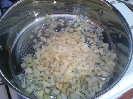 Onions cooking.