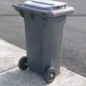 Garbage container ready to be picked up