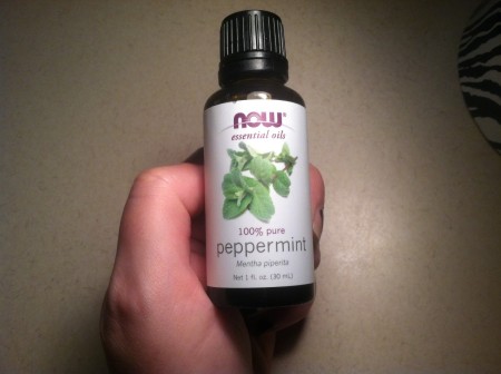 A bottle of peppermint oil.