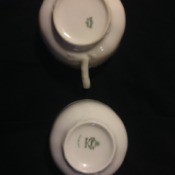 view of stamp on bottom of china