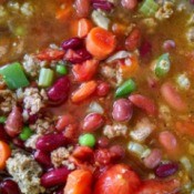 A pot of quick veggie chili