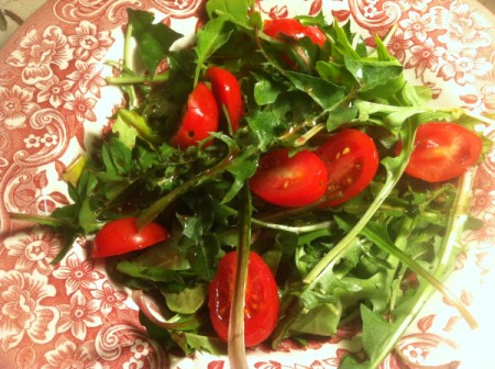 Dandelion Greens and Pomegranate Vinaigrette