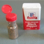 Place black pepper in an old paprika container.