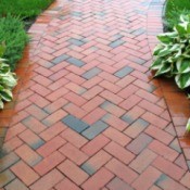 brick walkway with host