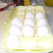 open carton of eggs