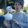 Geometry Bird Project - middle school boy holding a Styrofoam bird project