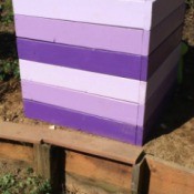 painted purple ombrestackable potato planter