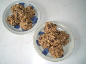 Two plates of chickpea chip cookies.