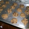 A cookie sheet of chickpea chip cookies.