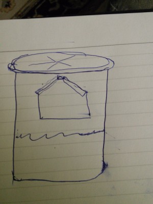 sketch of finished water bucket