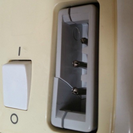 cracked electrical port on sewing machine