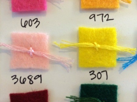 Embroidery Floss and Felt Color Code Chart