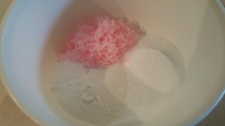 Homemade Powdered Laundry Soap - mixing in a bowl
