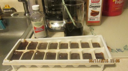 coffee cubes in ice tray