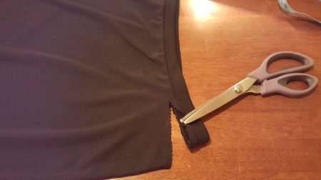 Re-purposed Dress - cutting the skirt