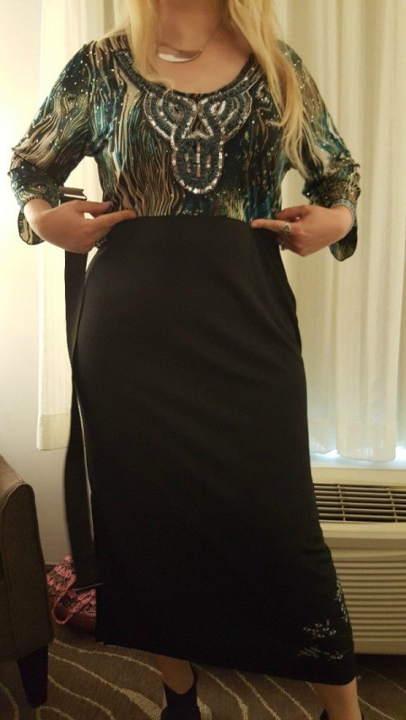 Re-purposed Dress - Finished dress made from a blouse and a skirt.