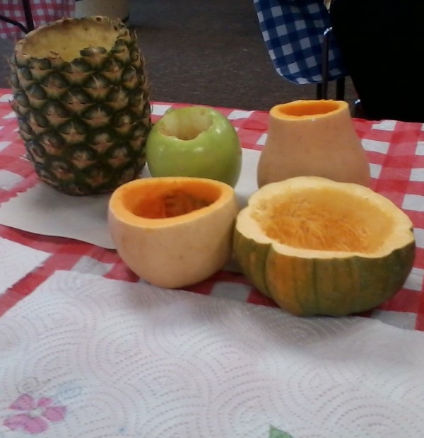 Cored fruit for centerpieces