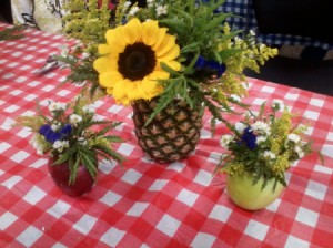 Pineapple centerpiece.