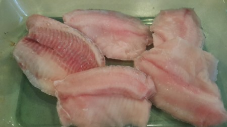 Several pieces of tilapia.