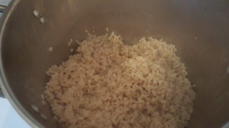 rice in pan