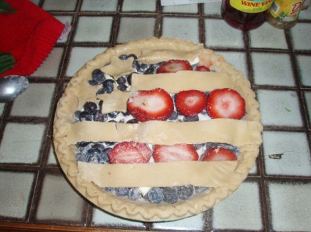 Fourth of July Pie - decorated pie