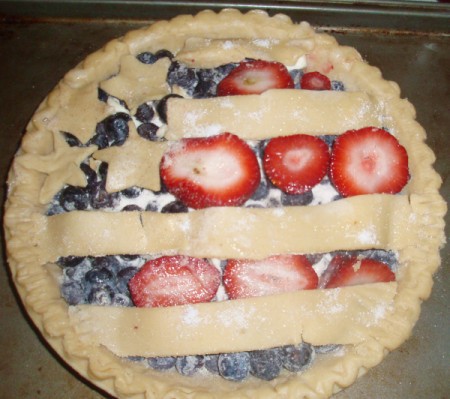 Fourth of July Pie - decorated pie