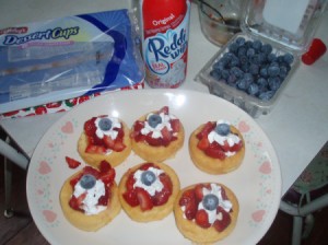 fruit topped cakes